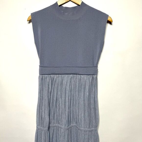 Laguna Moon Pleated Tiered Knit Dress in Blue S NWOT - Picture 6 of 16